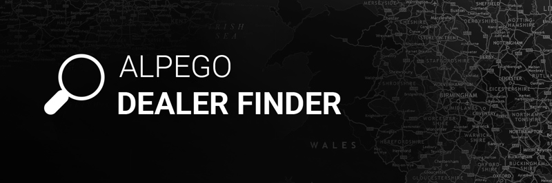 Alpego Dealer Finder Mobile Banener, map of UK
