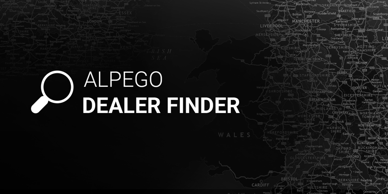 Alpego Dealer Finder Mobile Banener, map of UK